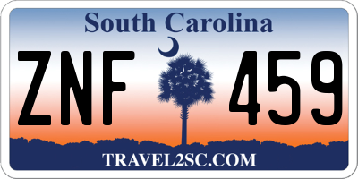 SC license plate ZNF459