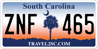 SC license plate ZNF465