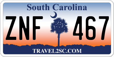 SC license plate ZNF467