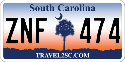 SC license plate ZNF474