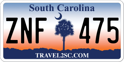 SC license plate ZNF475