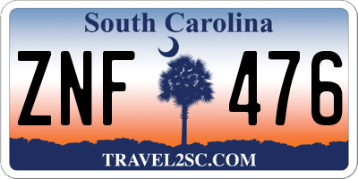 SC license plate ZNF476