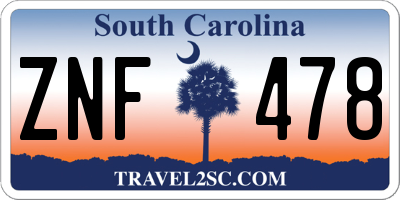 SC license plate ZNF478