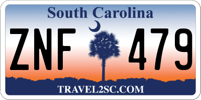 SC license plate ZNF479