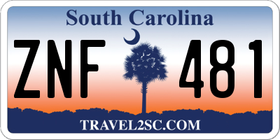 SC license plate ZNF481