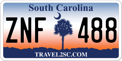 SC license plate ZNF488