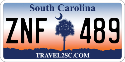 SC license plate ZNF489
