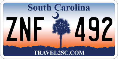 SC license plate ZNF492