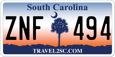 SC license plate ZNF494