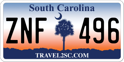 SC license plate ZNF496