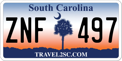 SC license plate ZNF497