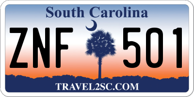 SC license plate ZNF501