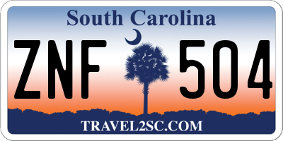 SC license plate ZNF504