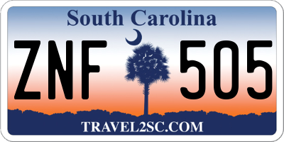 SC license plate ZNF505