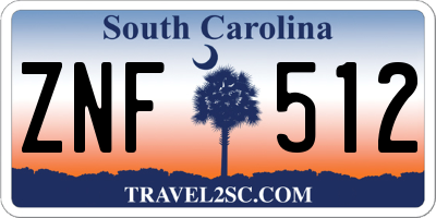 SC license plate ZNF512