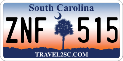 SC license plate ZNF515