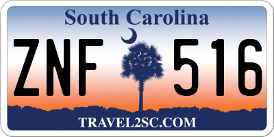 SC license plate ZNF516