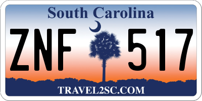 SC license plate ZNF517