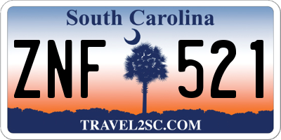 SC license plate ZNF521