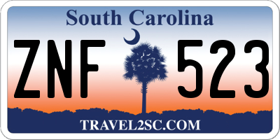 SC license plate ZNF523