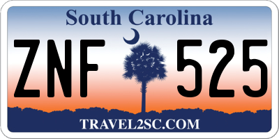 SC license plate ZNF525