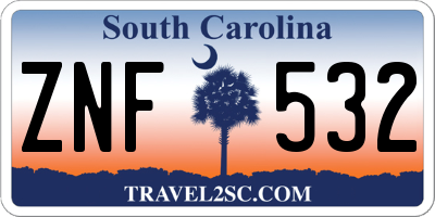 SC license plate ZNF532