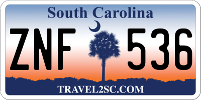 SC license plate ZNF536