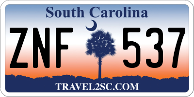 SC license plate ZNF537