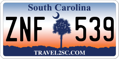 SC license plate ZNF539