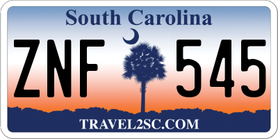 SC license plate ZNF545