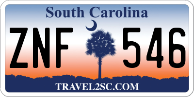 SC license plate ZNF546