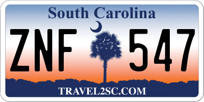 SC license plate ZNF547