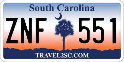 SC license plate ZNF551