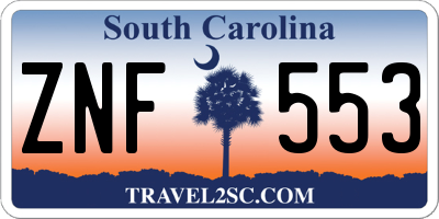 SC license plate ZNF553