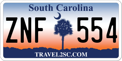 SC license plate ZNF554