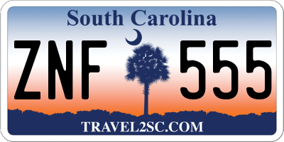 SC license plate ZNF555