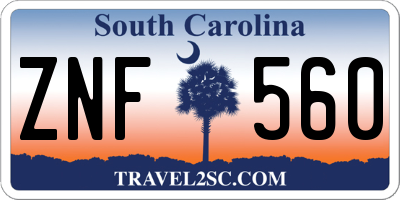 SC license plate ZNF560