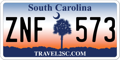 SC license plate ZNF573