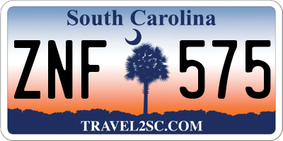SC license plate ZNF575