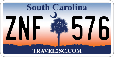 SC license plate ZNF576
