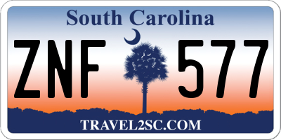 SC license plate ZNF577