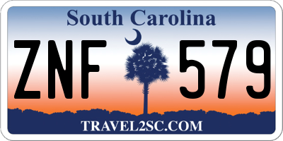 SC license plate ZNF579
