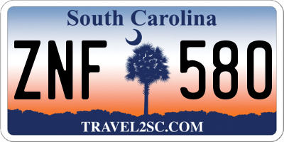 SC license plate ZNF580