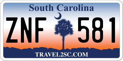 SC license plate ZNF581