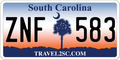 SC license plate ZNF583