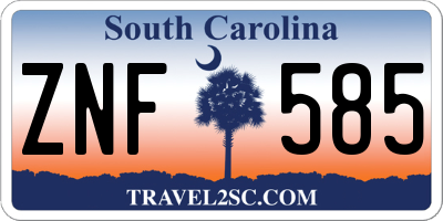 SC license plate ZNF585