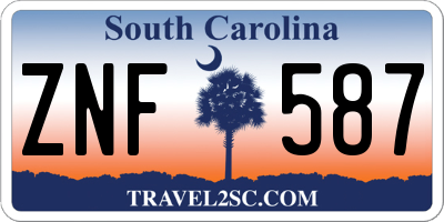 SC license plate ZNF587