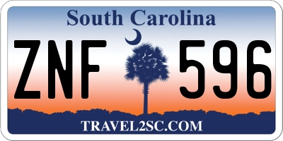 SC license plate ZNF596