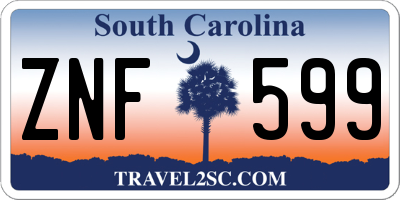 SC license plate ZNF599