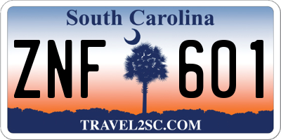 SC license plate ZNF601